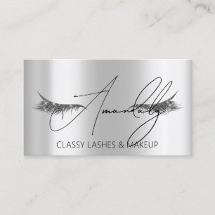 Carte De Visite Lash de maquillage Lash QR LOGO Microblade Silver 