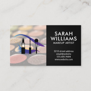 Carte De Visite Lash des yeux   Brosses de maquillage et palette