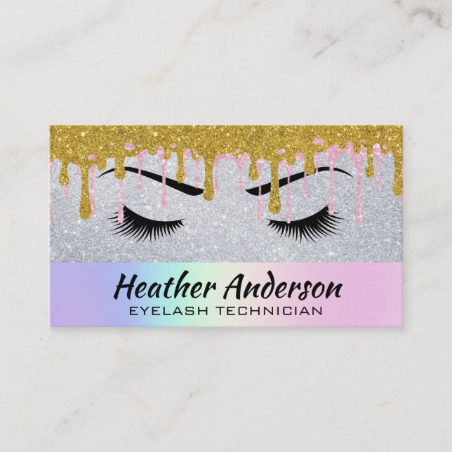 Carte De Visite Lash des yeux | PARTIES SCINTILLANT | Make Up Arti (Devant)