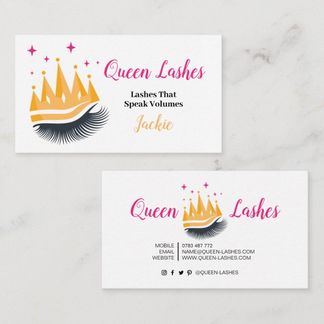 Carte De Visite Lash Extension Lashes Beauté Beautician maquillage (Devant / Derrière)