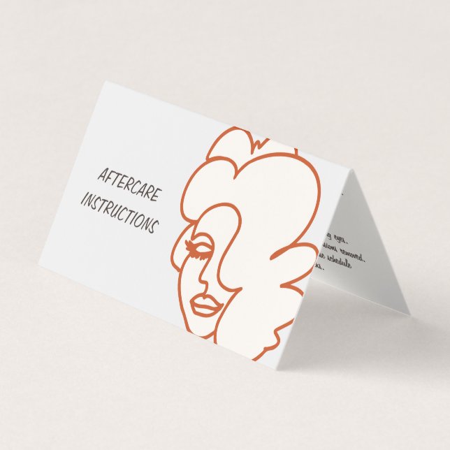 Carte De Visite Lash Eyelash Extensions Instructions AfterCare (Devant)