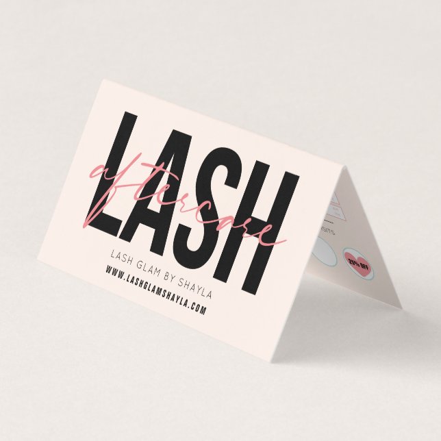 Carte De Visite Lash Instructions et rabais sur la fidélité (Devant)