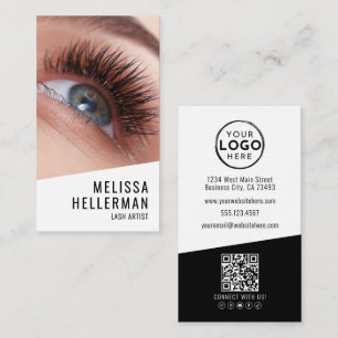Carte De Visite Lash Tech Photo Logo Vertical
