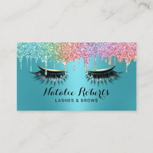 Carte De Visite Lashes Artiste maquillage Unicorn Drives Turquoise