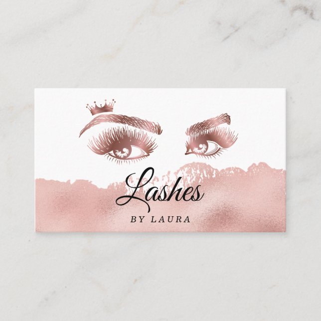 Carte De Visite Lashes avec l'artiste de maquillage de la Couronne (Devant)