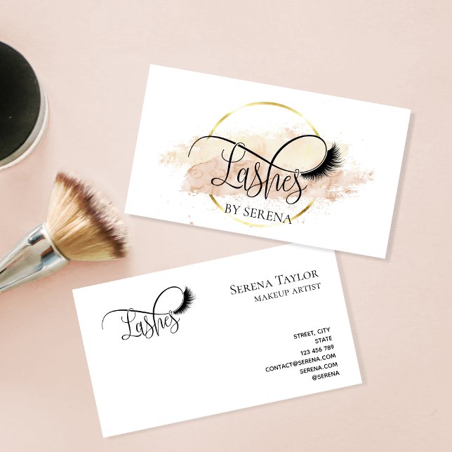 Carte De Visite Lashes Beauty Maquillage Artiste Aquarelle Art (Créateur téléchargé)