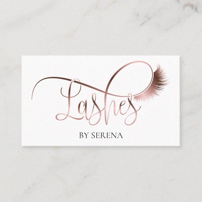 Carte De Visite Lashes Beauty Maquillage Girl Lash Extension Éléga (Devant)