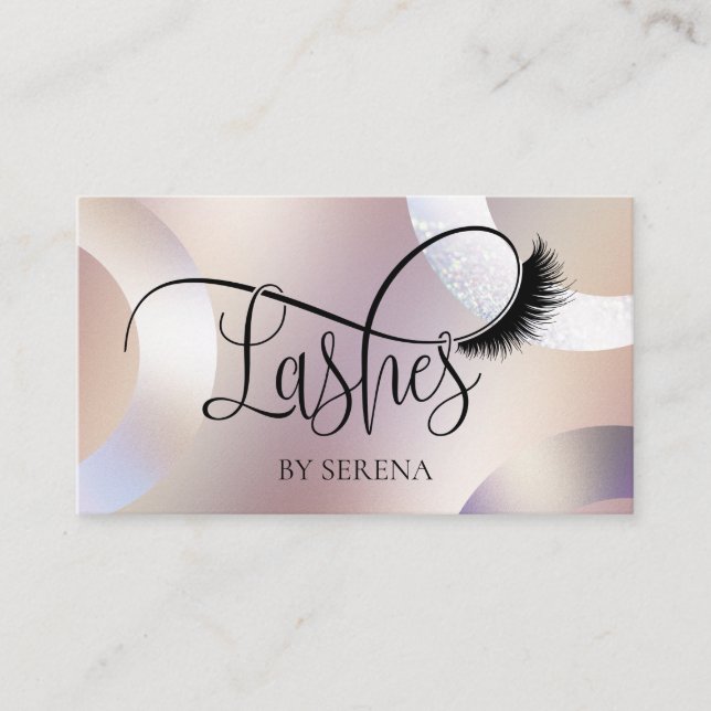 Carte De Visite Lashes Beauty Maquillage Girl Lash Holographic Foi (Devant)