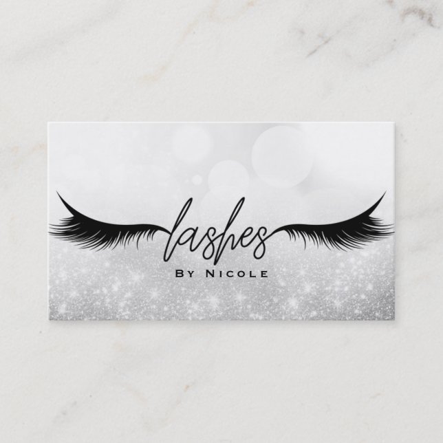 Carte De Visite Lashes Black Eyelashes Extensions maquillage étinc (Devant)