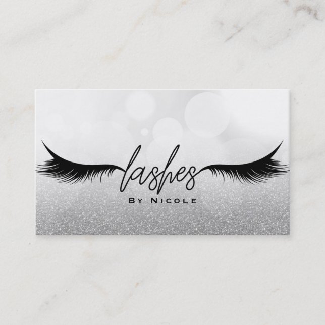 Carte De Visite Lashes Black Eyelashes Extensions Maquillage Glamo (Devant)