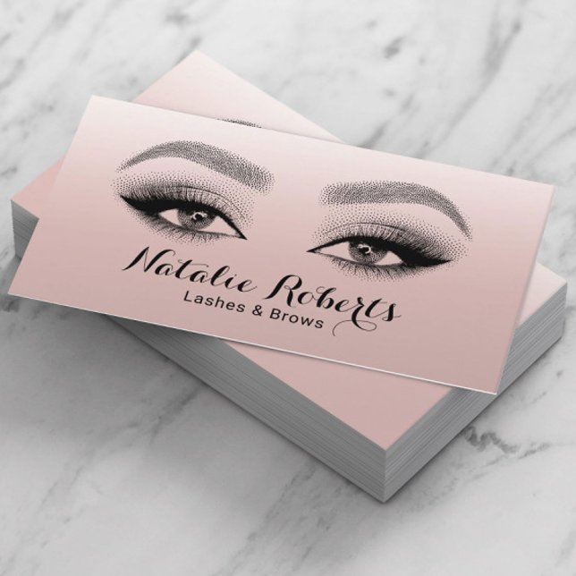 Carte De Visite Lashes Bros Maquillage Artiste Blush Rose Beauté S (Créateur téléchargé)