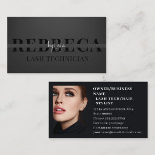 Carte De Visite Lashes Brosse Artiste maquillage Noir 1 Photo Busi