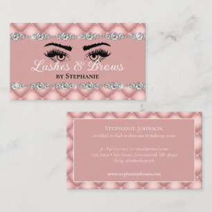 Carte De Visite Lashes Brosses Diamants Roses Brousses Tufted Glam