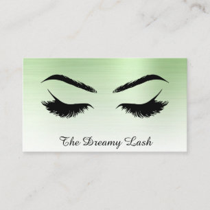 Carte De Visite *~* Lashes Brosses Extensions QR Metal CELERY VERT