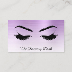 Carte De Visite *~* Lashes Brosses Extensions QR Metal VIOLET