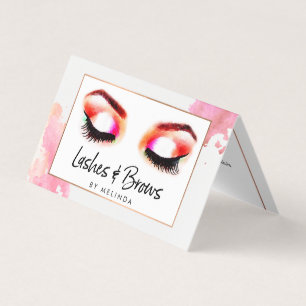 Carte De Visite Lashes/Brows créatifs aquarellés
