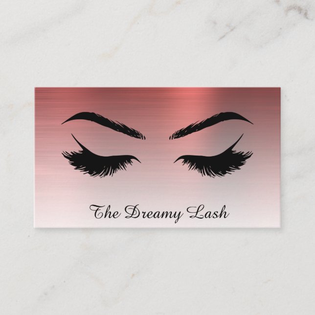 Carte De Visite *~* Lashes Brows Extensions QR CUIVRE Métallique (Devant)