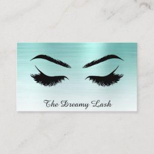 Carte De Visite *~* Lashes Brows Extensions QR Metallic TURQUOISE 