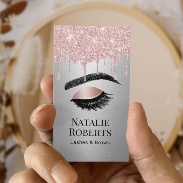 Carte De Visite Lashes Brows Maquillage Artiste Rose Gold Drivers  (Créateur téléchargé)