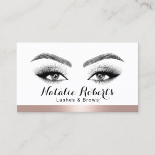 Carte De Visite Lashes & Brows Salon Rose Gold Frontière Médias 
