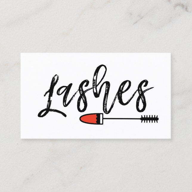 Carte De Visite Lashes Brows Script moderne minimal maquillage bea (Devant)