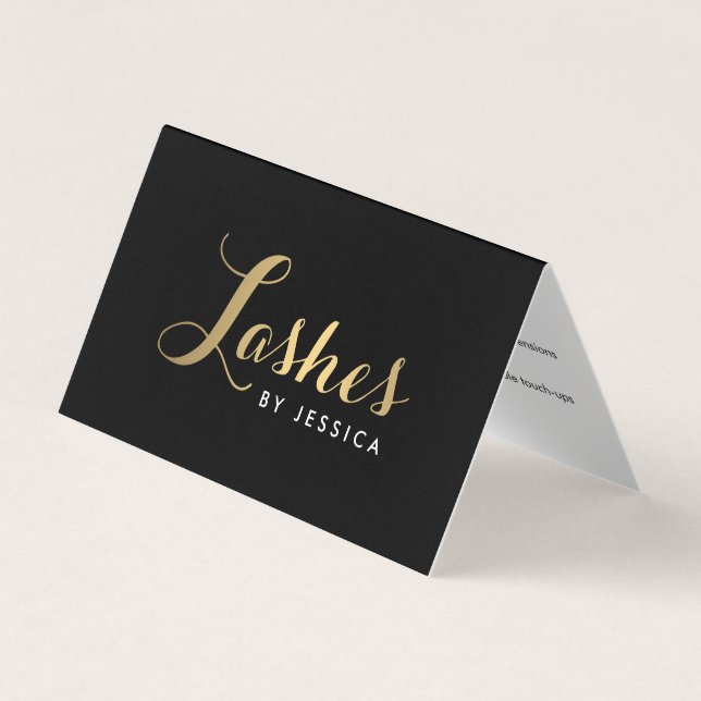 Carte De Visite Lashes de glam Texte Gold/Black Afcare (Devant)
