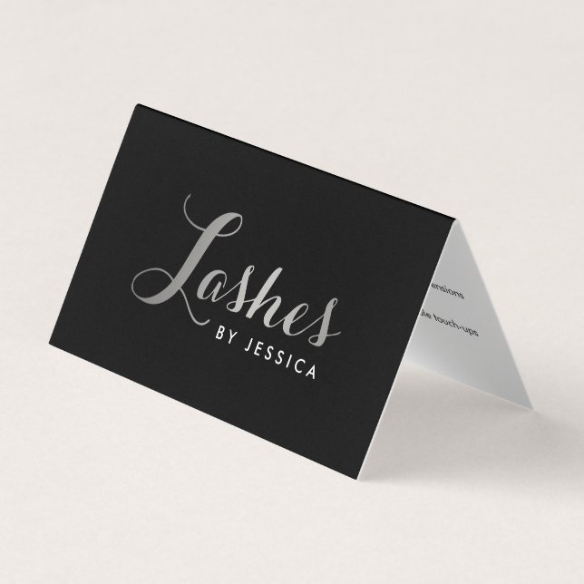 Carte De Visite Lashes de glam Texte Silver/Black Afcare (Devant)