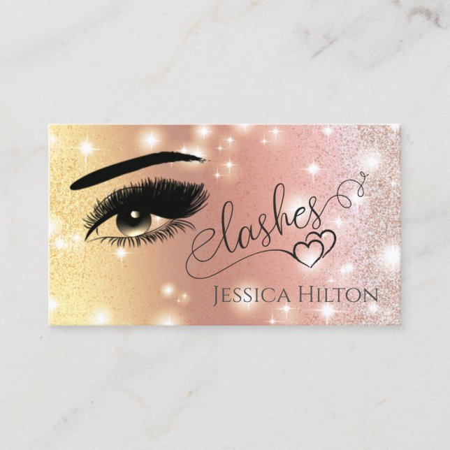Carte De Visite Lashes de glamour moderne professionnel (Devant)
