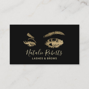 Carte De Visite Lashes Eyelash Artiste de maquillage moderne Black