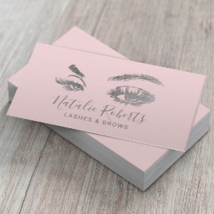 Carte De Visite Lashes Eyelash Maquillage Artiste Blush Pink Salon