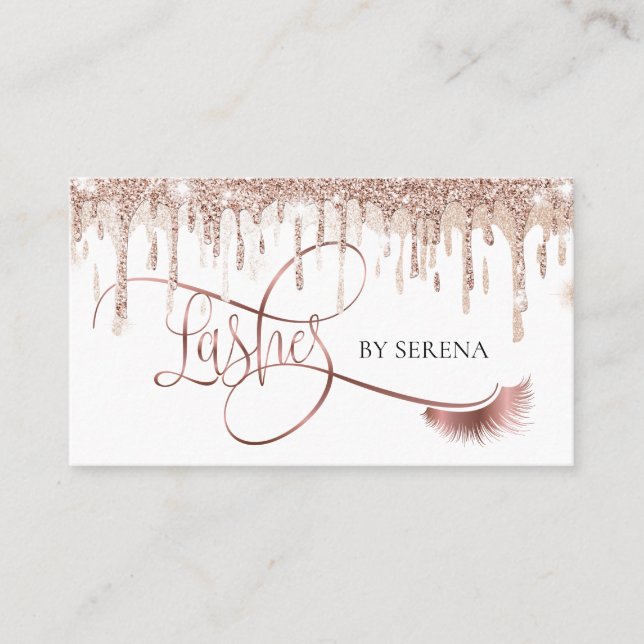 Carte De Visite Lashes Gold Lashes Beauté Maquillage Fille Lash (Devant)