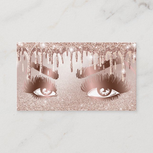 Carte De Visite Lashes Gold Lashes Beauté Maquillage Fille Lash (Devant)