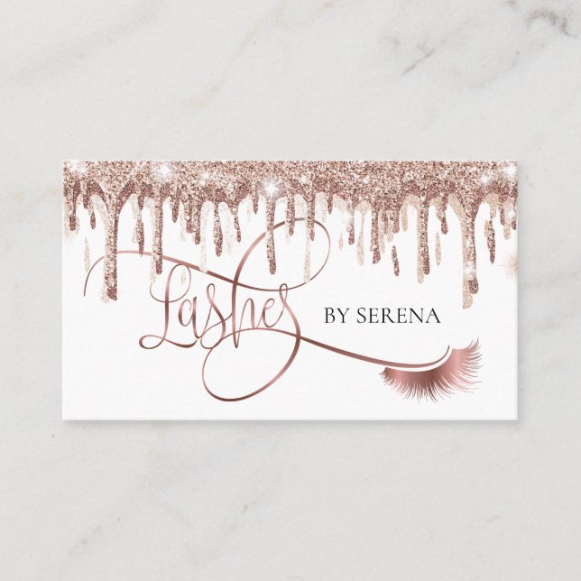 Carte De Visite Lashes Gold Lashes Beauté Maquillage Fille Lash (Devant)