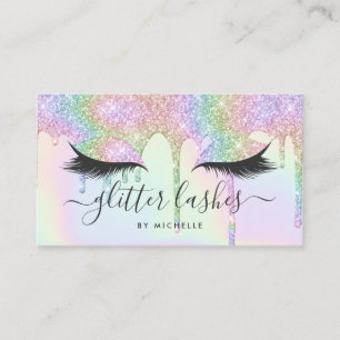 Carte De Visite Lashes holographique licorne parties scintillant g