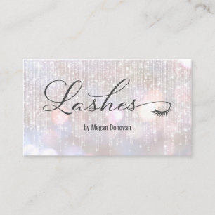 Carte De Visite Lashes Logo Iridescente Bokeh Sparkle