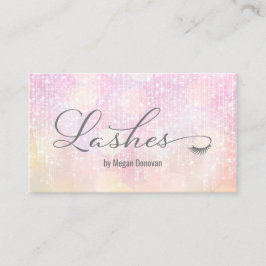 Carte De Visite Lashes Logo Pink Sunset Bokeh