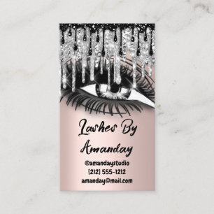Carte De Visite Lashes maquillage Artiste Drives Rose QR Code Logo