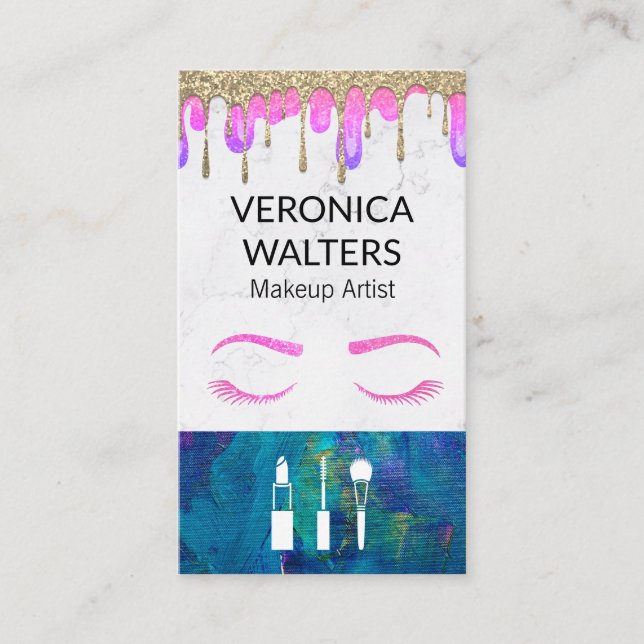 Carte De Visite Lashes oculaires | Maquillage de la Parties scinti (Devant)