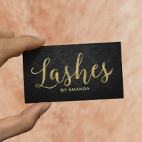 Lashes Or moderne Script élégant Dark Damask