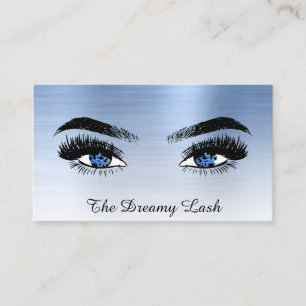 Carte De Visite *~* Lashes QR Brows Extensions BLUE parties scinti