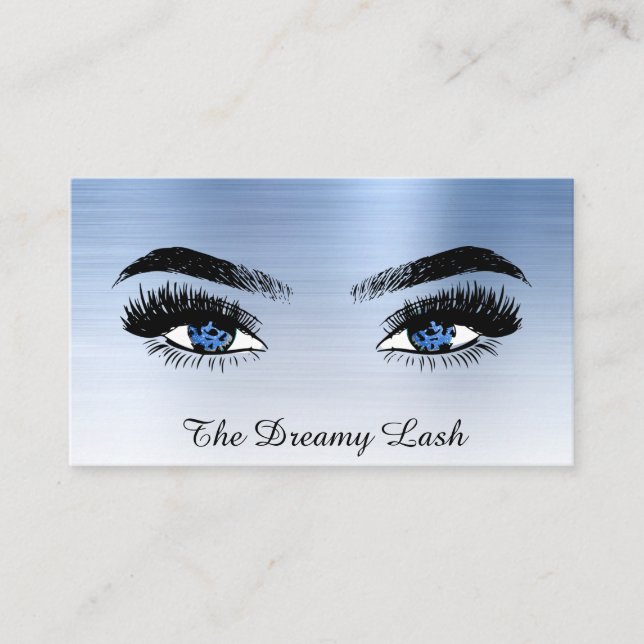 Carte De Visite *~* Lashes QR Brows Extensions BLUE parties scinti (Devant)