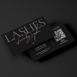 Carte De Visite Lashes Studio Noir Rose Artiste Maquilleuse Esthét