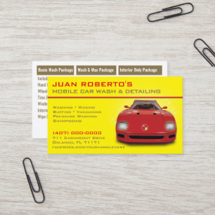 Carte De Visite Lavage de voiture mobile Détail de la pression de 