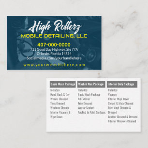 Carte De Visite Lavage de voiture mobile Détail de la pression de