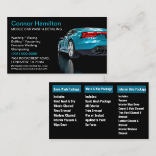 Carte De Visite Lavage de voiture mobile Détail de la pression Lav