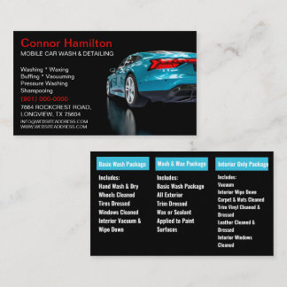 Carte De Visite Lavage de voiture mobile Détail de la pression Lav