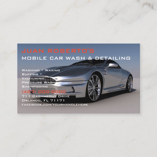 Carte De Visite Lavage de voiture mobile Détail de la pression Lav (Devant)