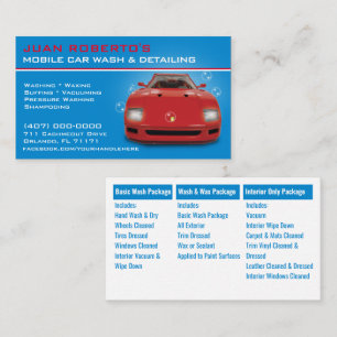 Carte De Visite Lavage de voiture mobile Détail de la pression Lav