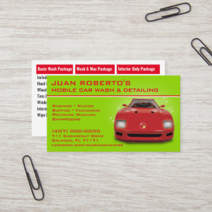 Carte De Visite Lavage de voiture mobile Détail de la pression Lav