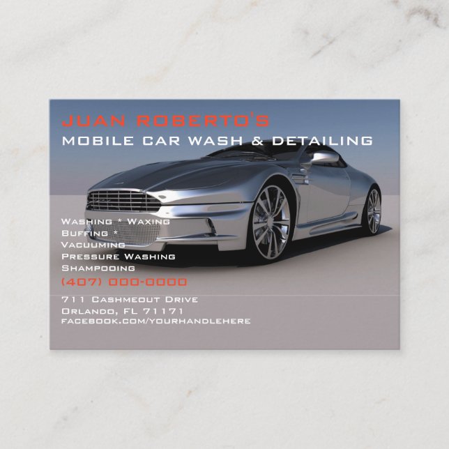 Carte De Visite Lavage de voiture mobile Détail de la pression Lav (Devant)